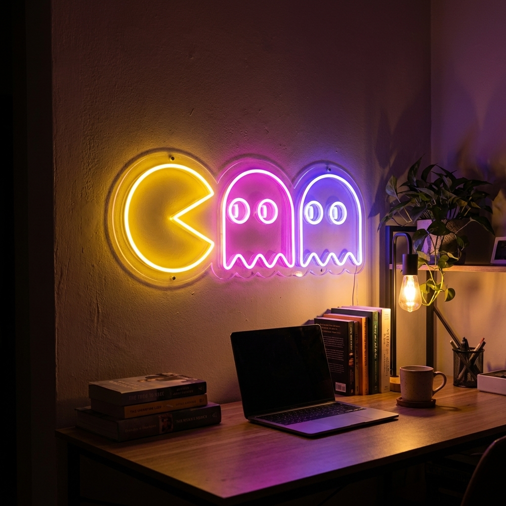 Pacman  LED Neon Sign Detail View - 2
