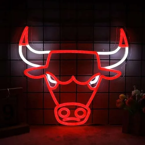 Chicago Bulls | AMX Signs High Quality LED Neon Chicago Bulls Sports LED Neon Wall Art - Handcrafted Premium Decor