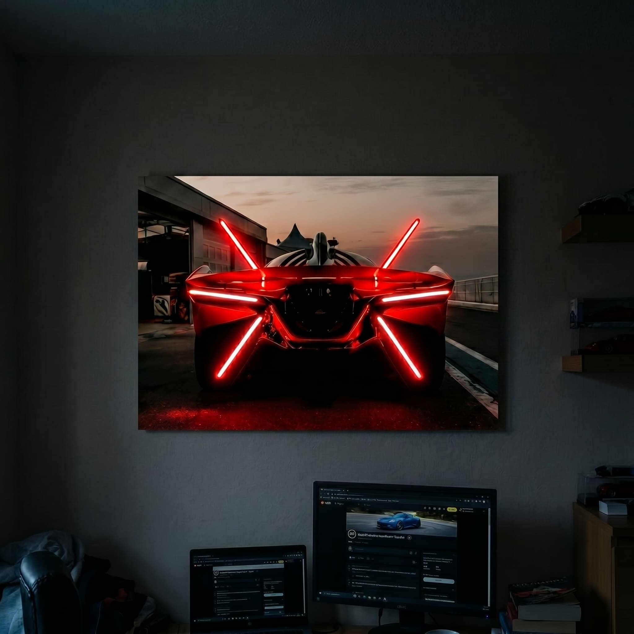 Apollo Project EVO Back View | AMX Signs High Quality LED Neon Apollo Project EVO Back View Cars LED Neon Wall Art - Handcrafted Premium Decor