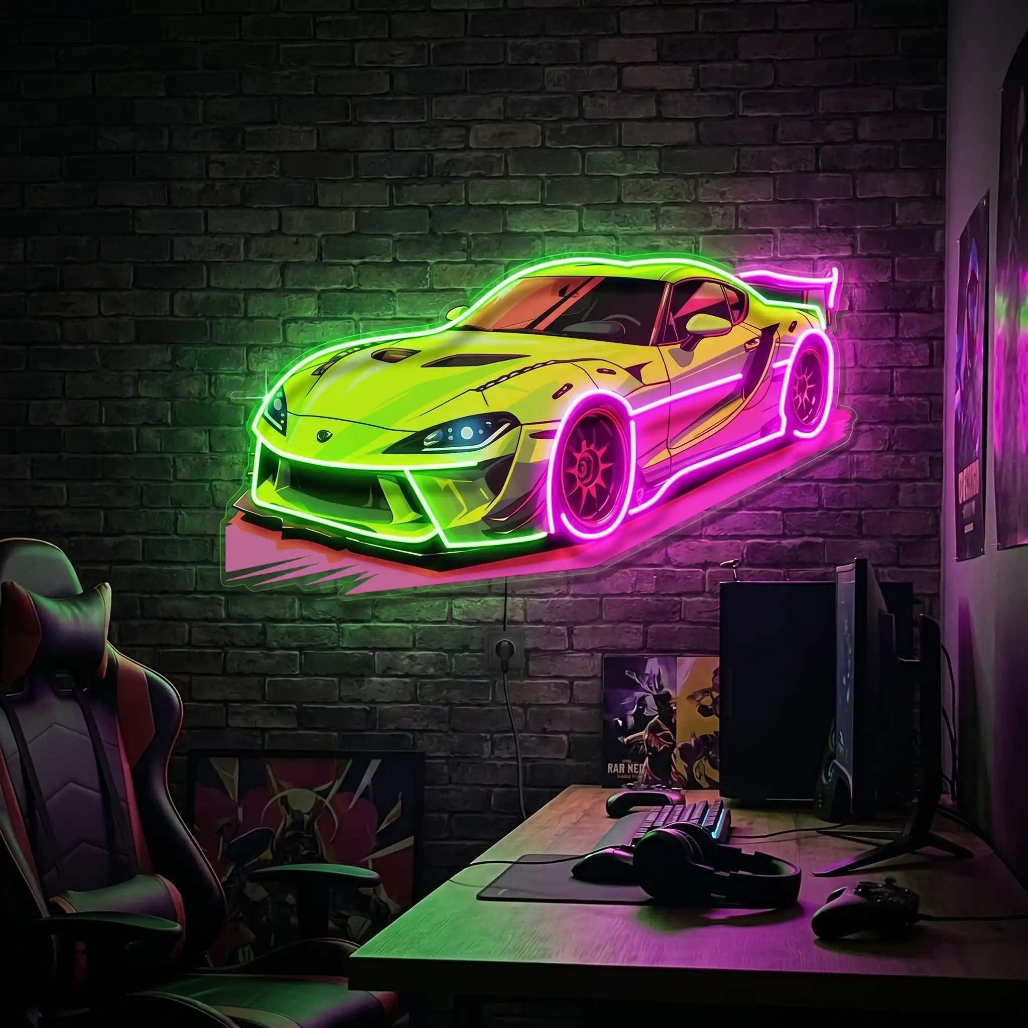 Neon Supra MK5 LED Neon Sign - Handcrafted Art
