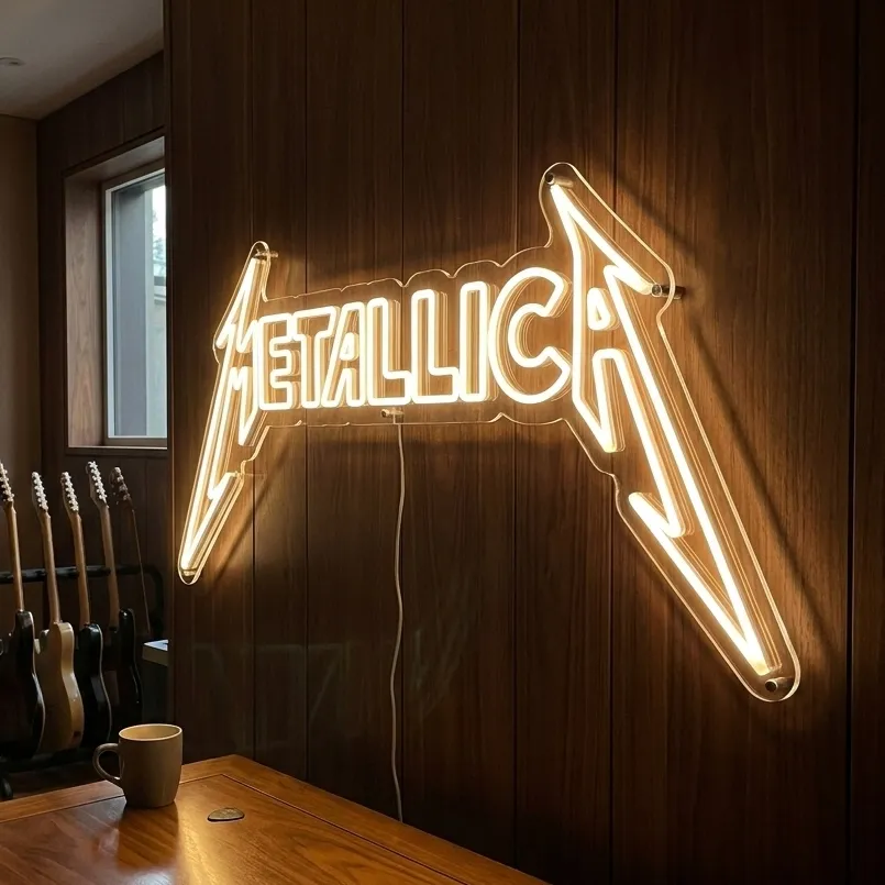 Metallica Logo LED Neon Sign Detail View - 2