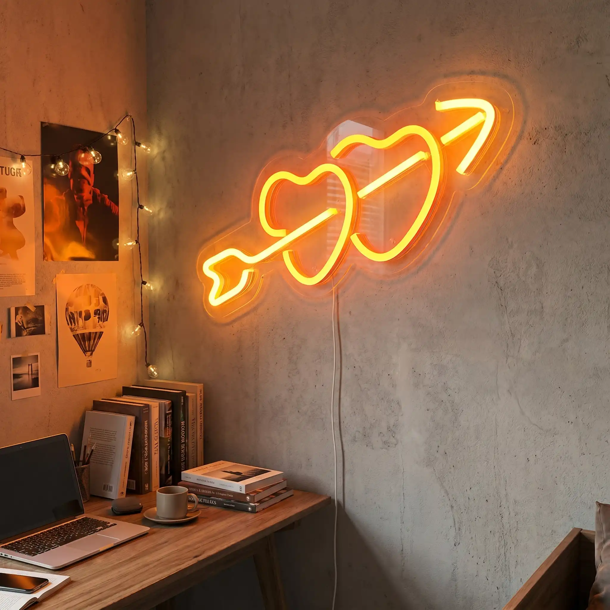 Piercing Hearts  LED Neon Sign Detail View - 2