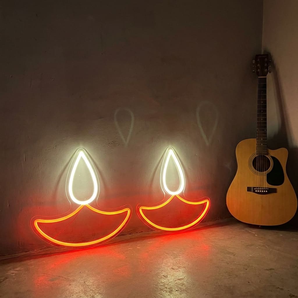 Diya Traditional Neon Glow view 2