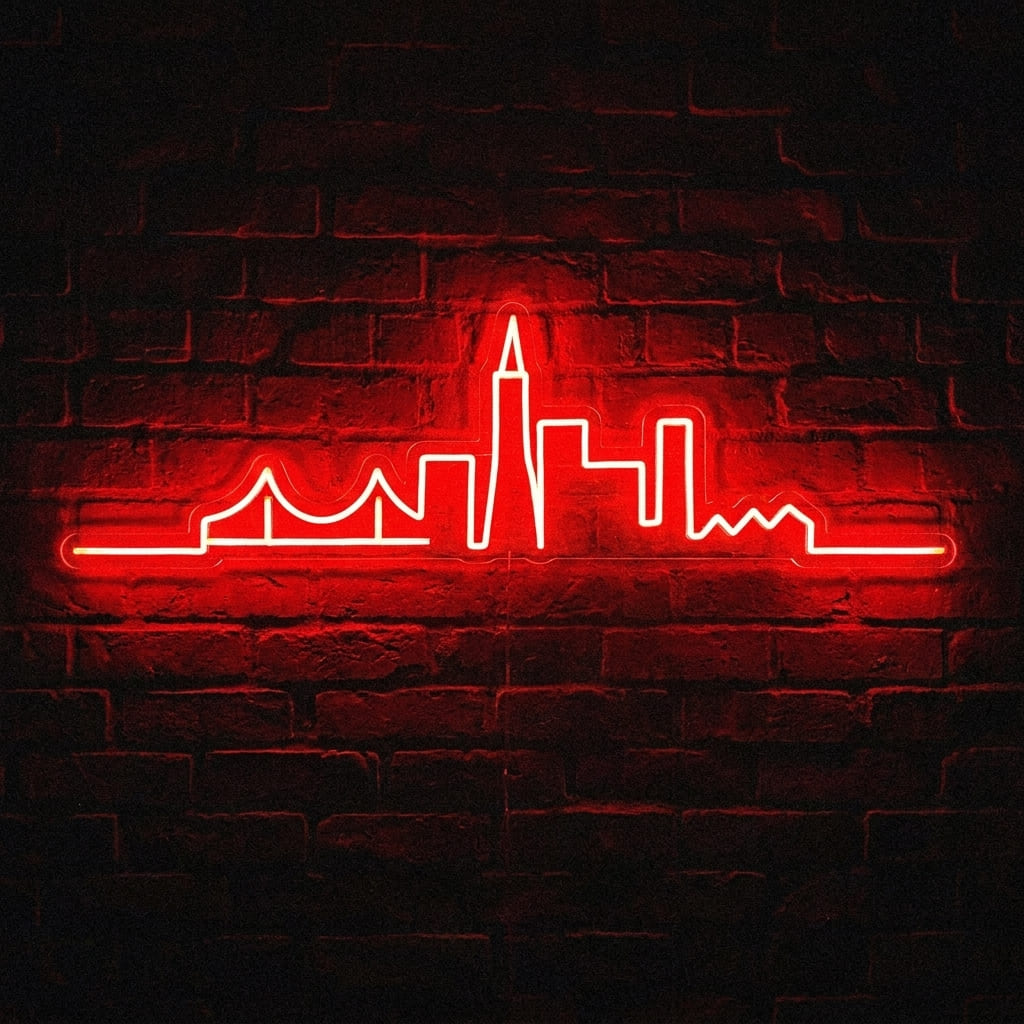 SF Skyline Cityscape Neon view 3
