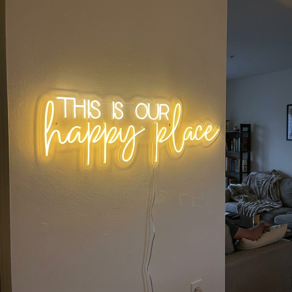 Happy Place LED Neon Sign Detail View - 3