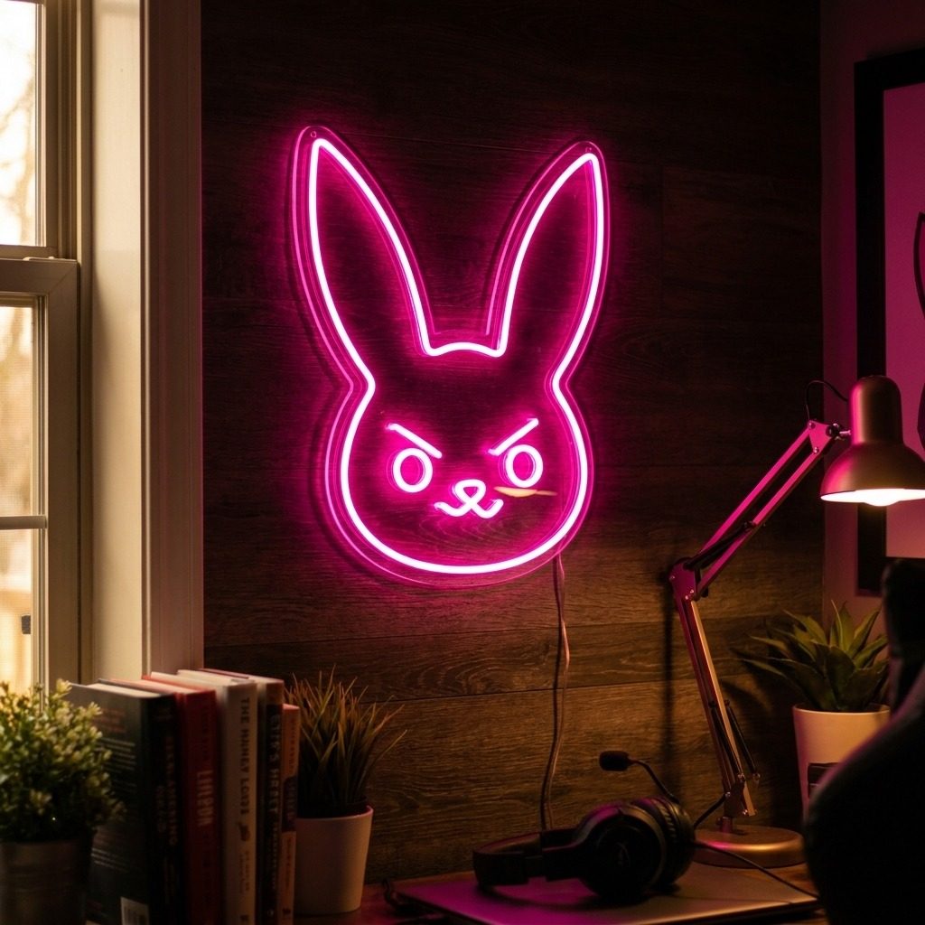 D.VA Bunny LED Neon Sign - Handcrafted Art