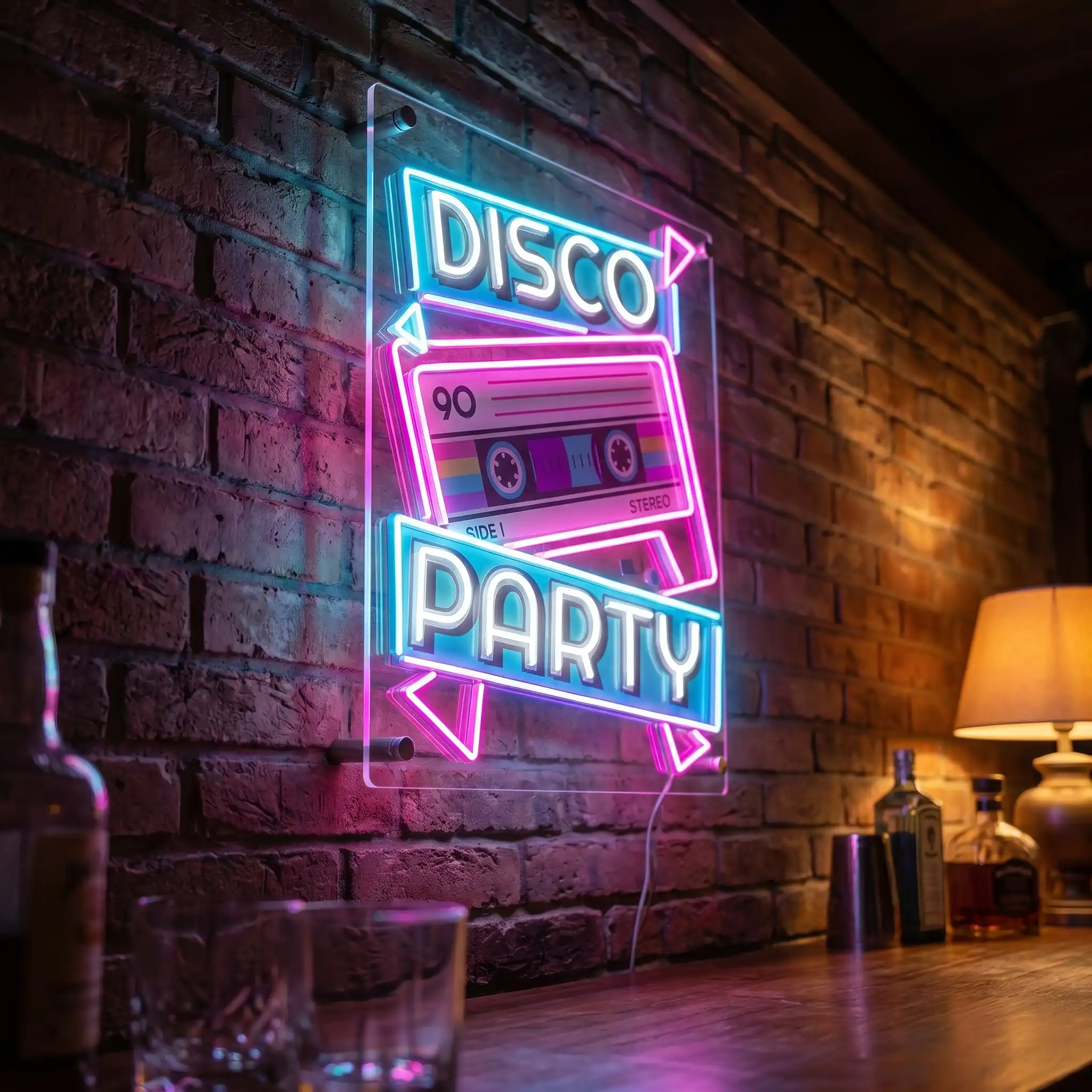 Disco Party LED Neon Sign Detail View - 2