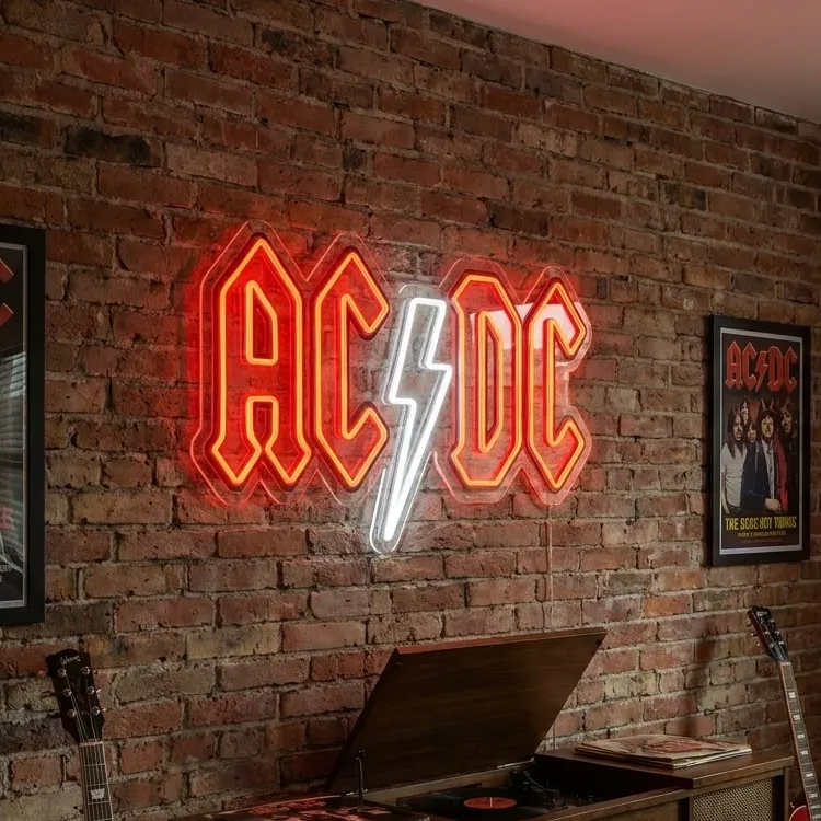AC DC Logo LED Neon Sign Detail View - 2