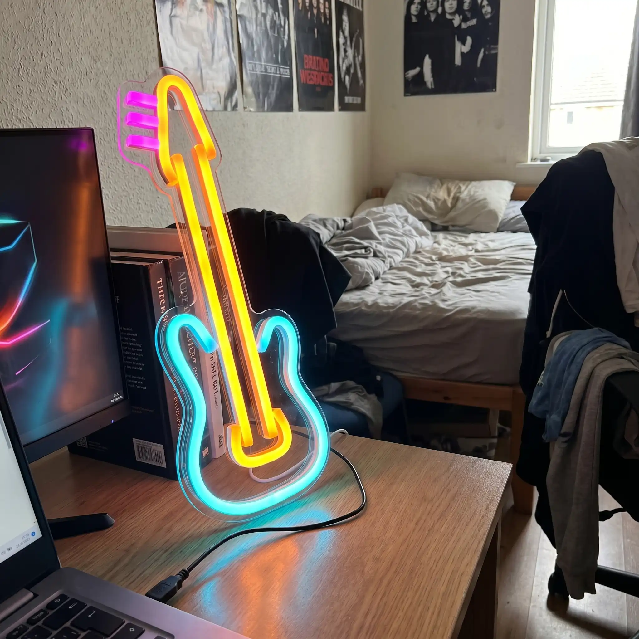 Neon Guitar LED Neon Sign - Handcrafted Art