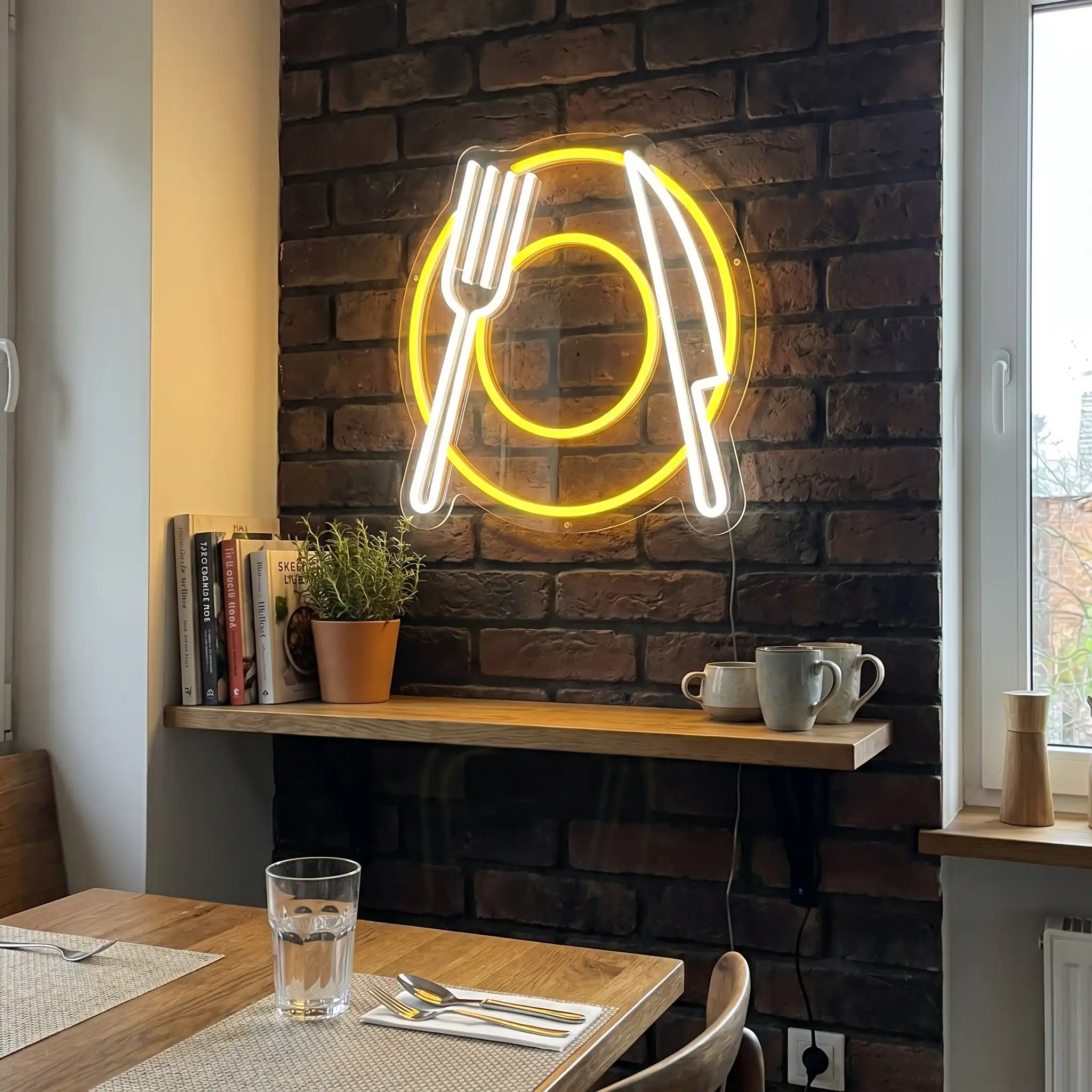 Fork & Knife LED Neon Sign Detail View - 2