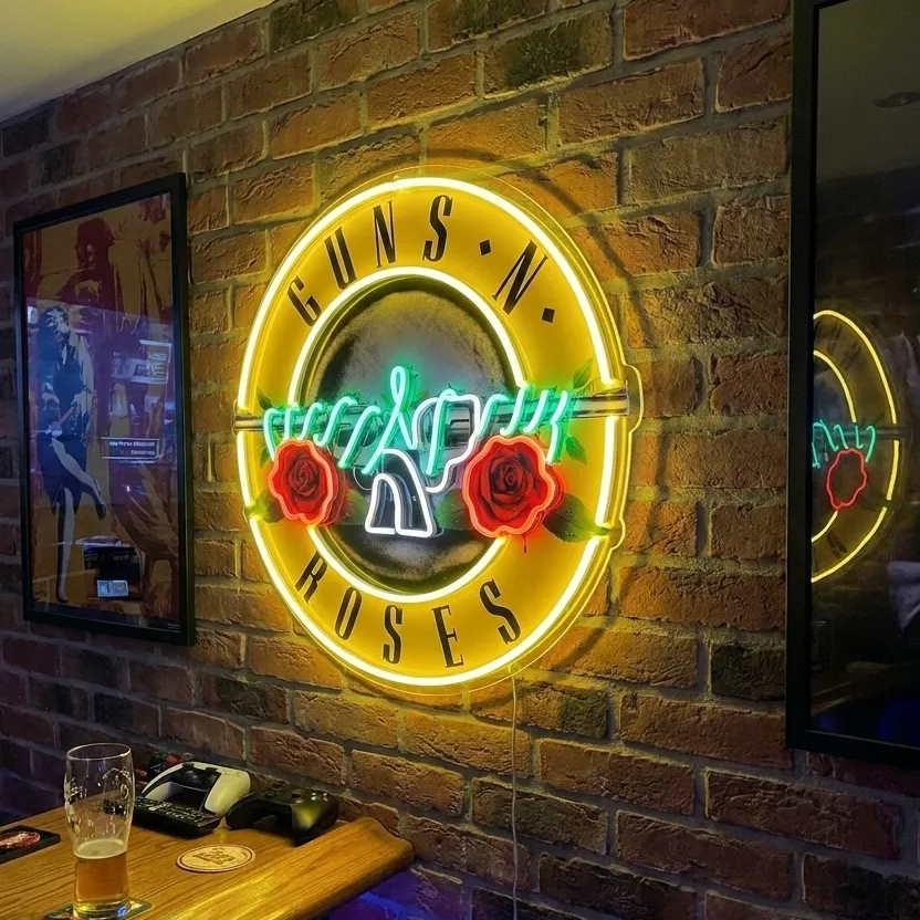 Guns N' Roses Logo LED Neon Sign Detail View - 3