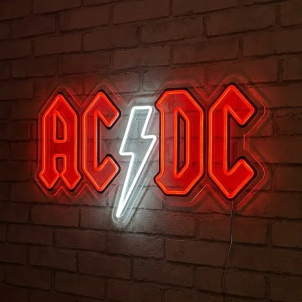 AC DC Logo LED Neon Sign - Handcrafted Art