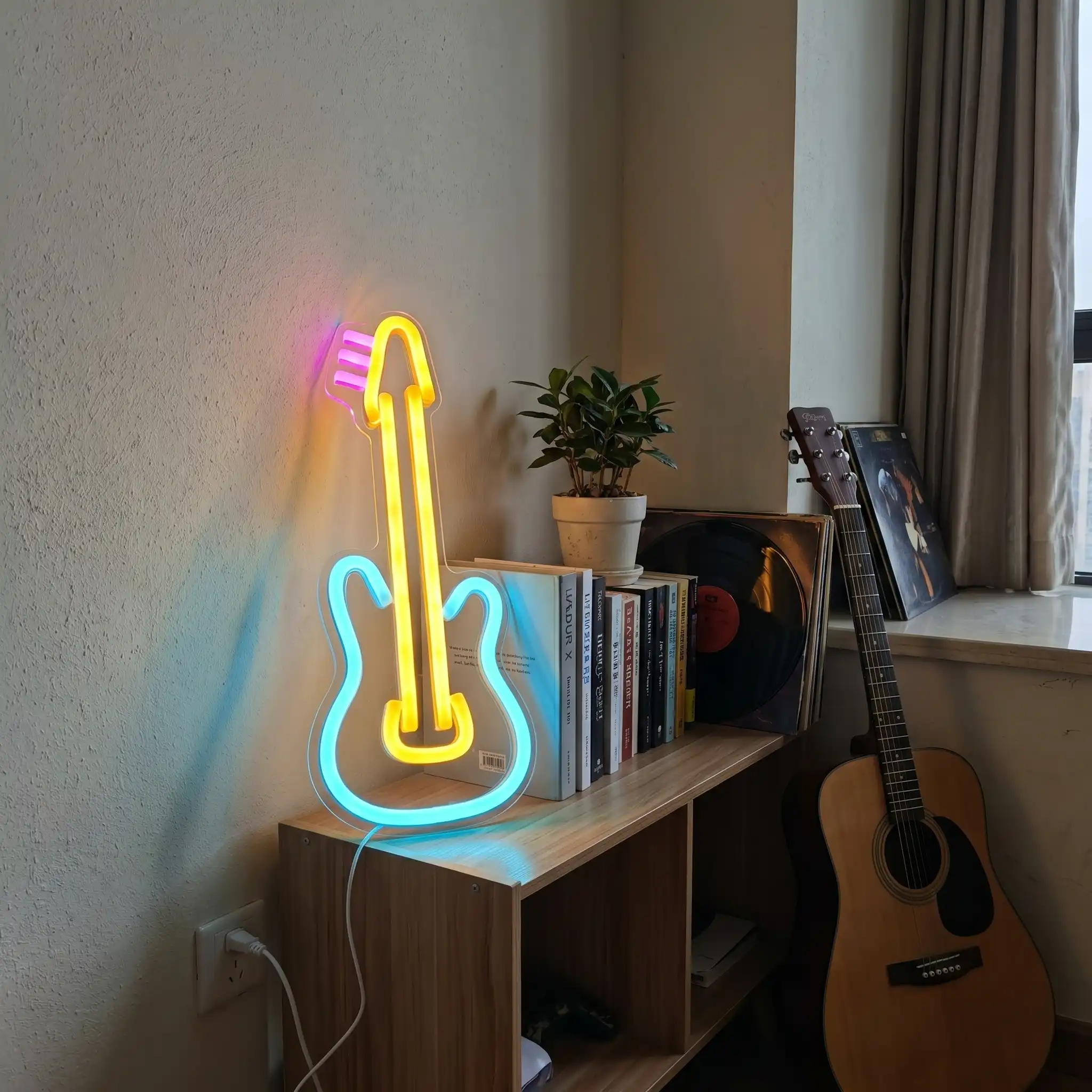 Neon Guitar LED Neon Sign Detail View - 2