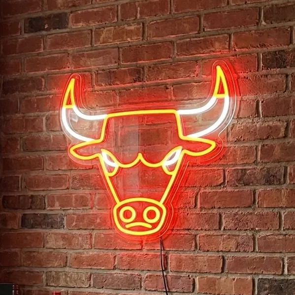 Chicago Bulls LED Neon Sign Detail View - 2
