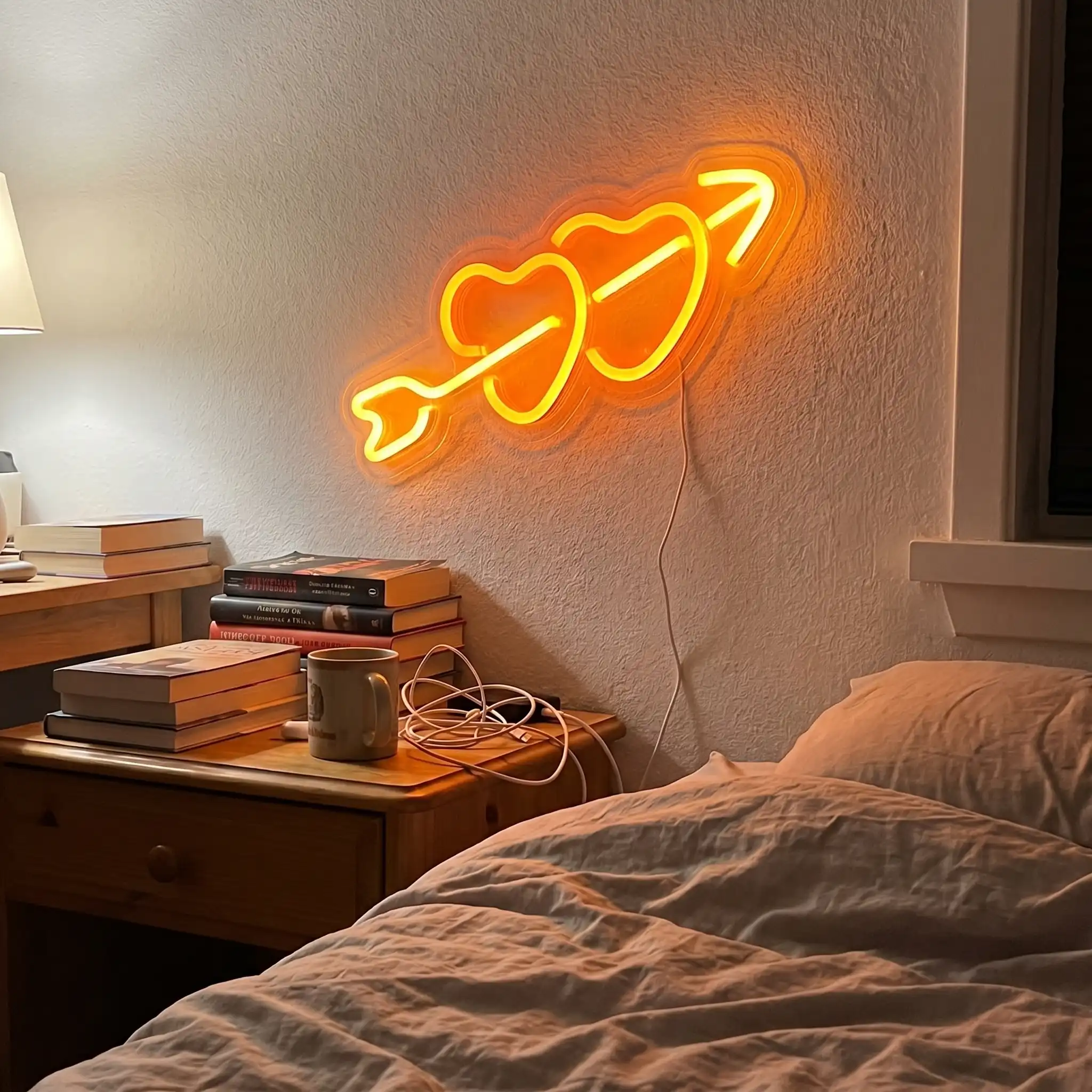 Piercing Hearts LED Neon Sign - Handcrafted Art