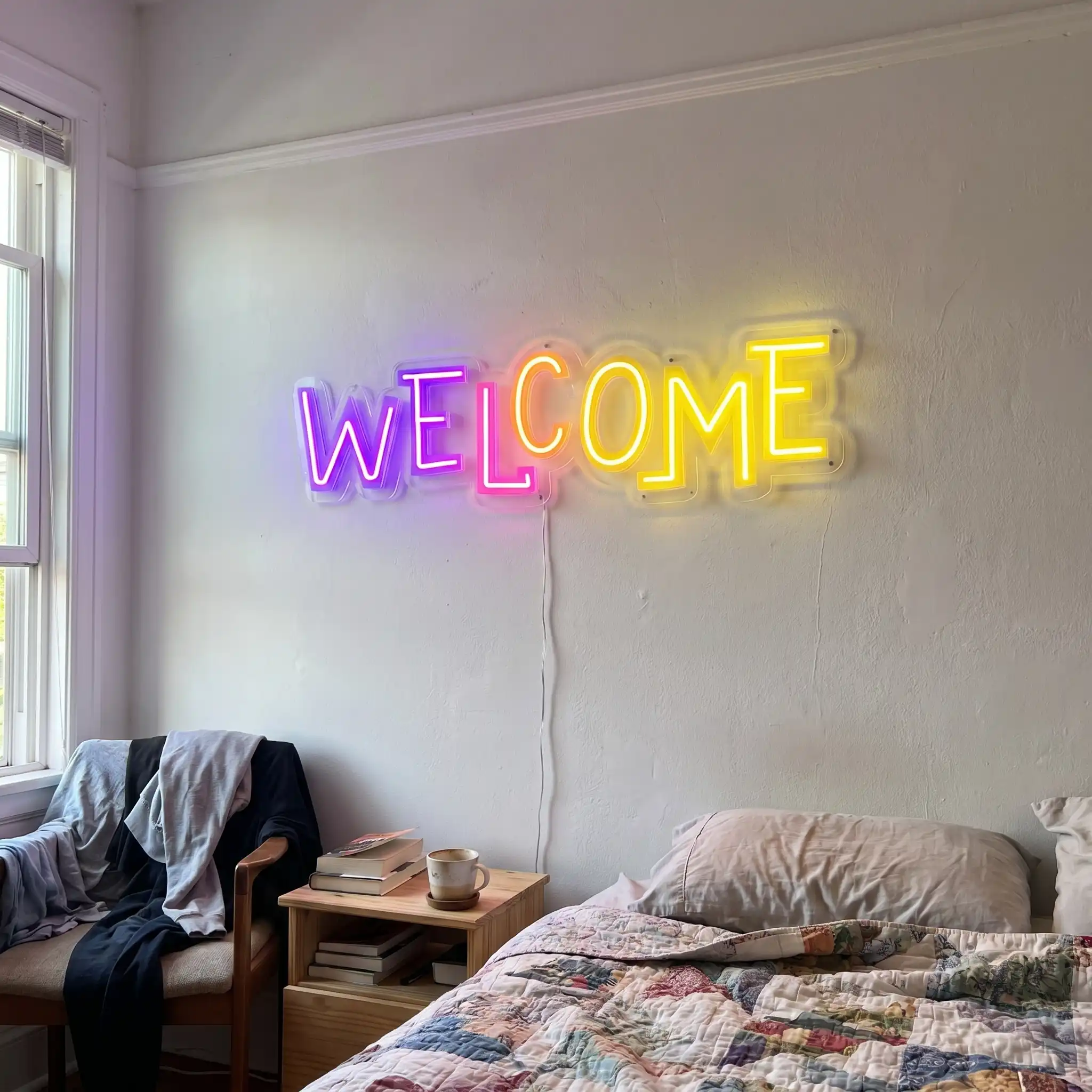Welcome LED Neon Sign - Handcrafted Art